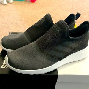 Lightly worn Adidas womens lite racer slipon, size 8.5, black